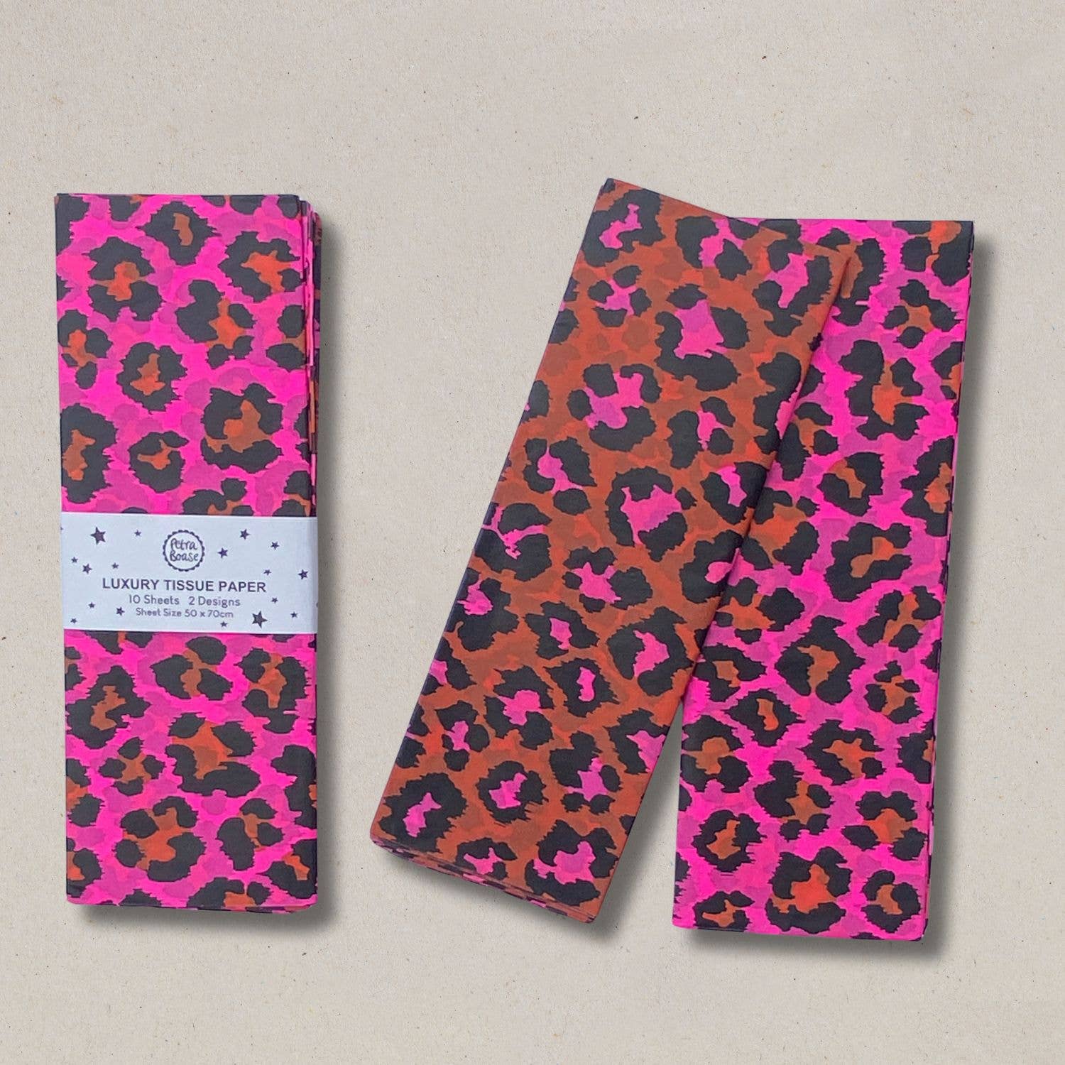 Patterned Tissue, Leopard Ginger/Pink