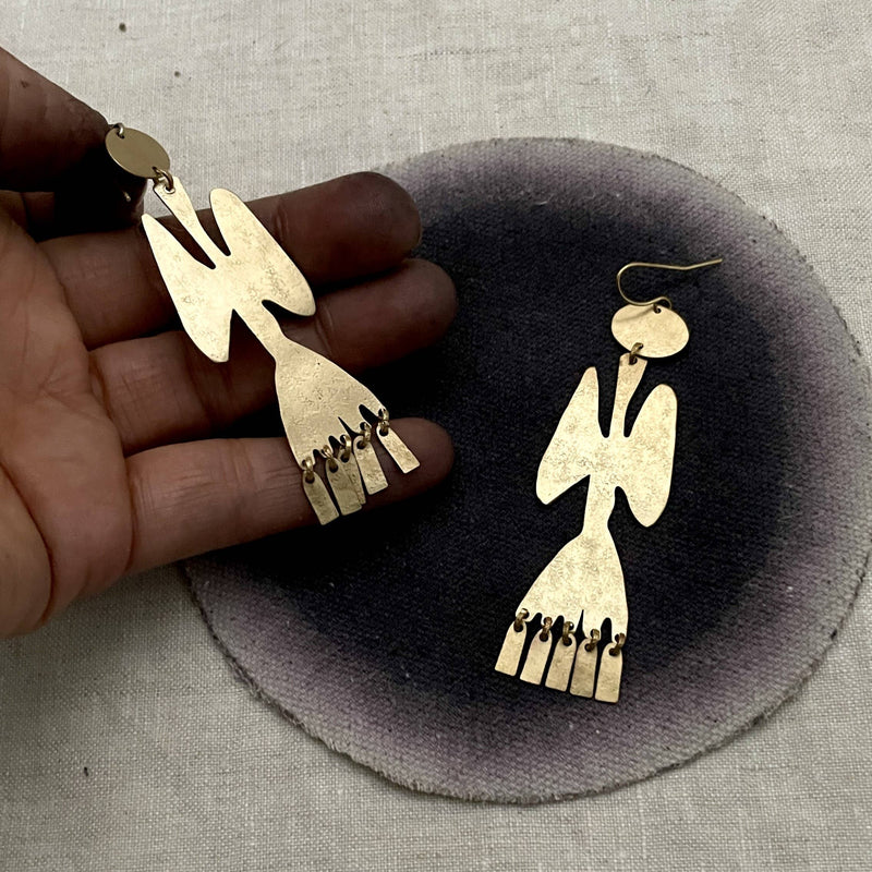 Brass Earrings, Maranta