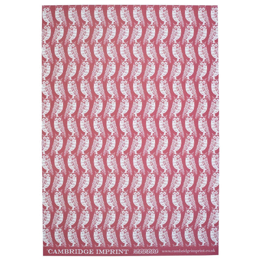 Patterned Paper Owls Dark Red