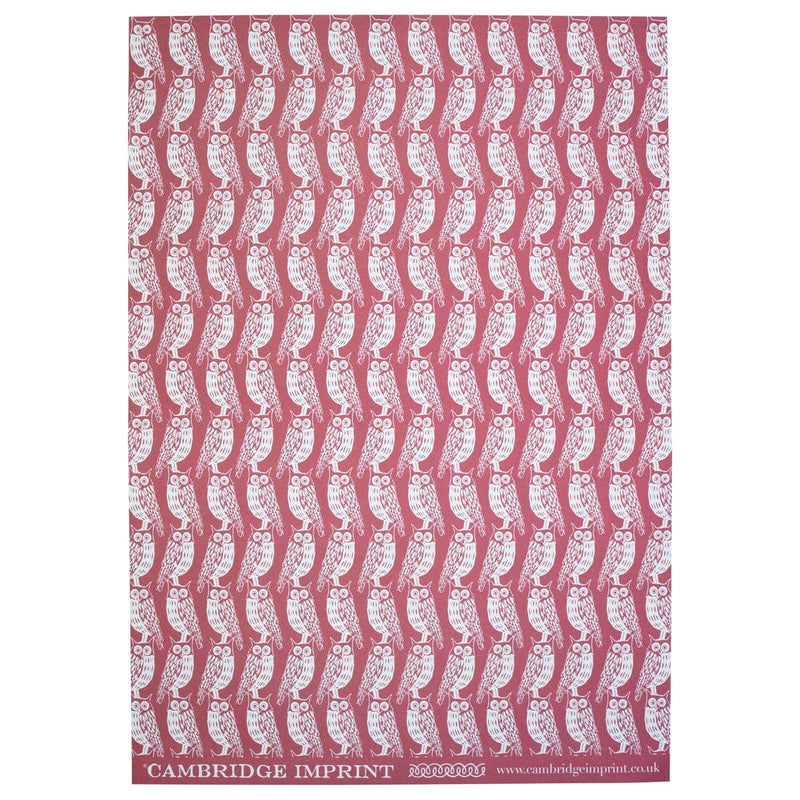Patterned Paper Owls Dark Red