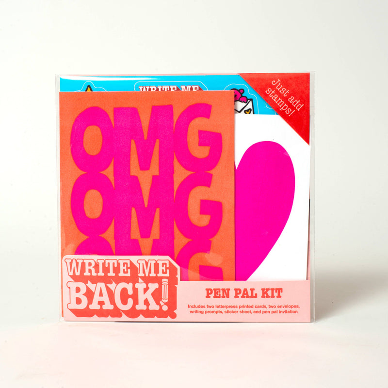 OMG + Heart Letter Writing Write Me Back Pen Pal Kit