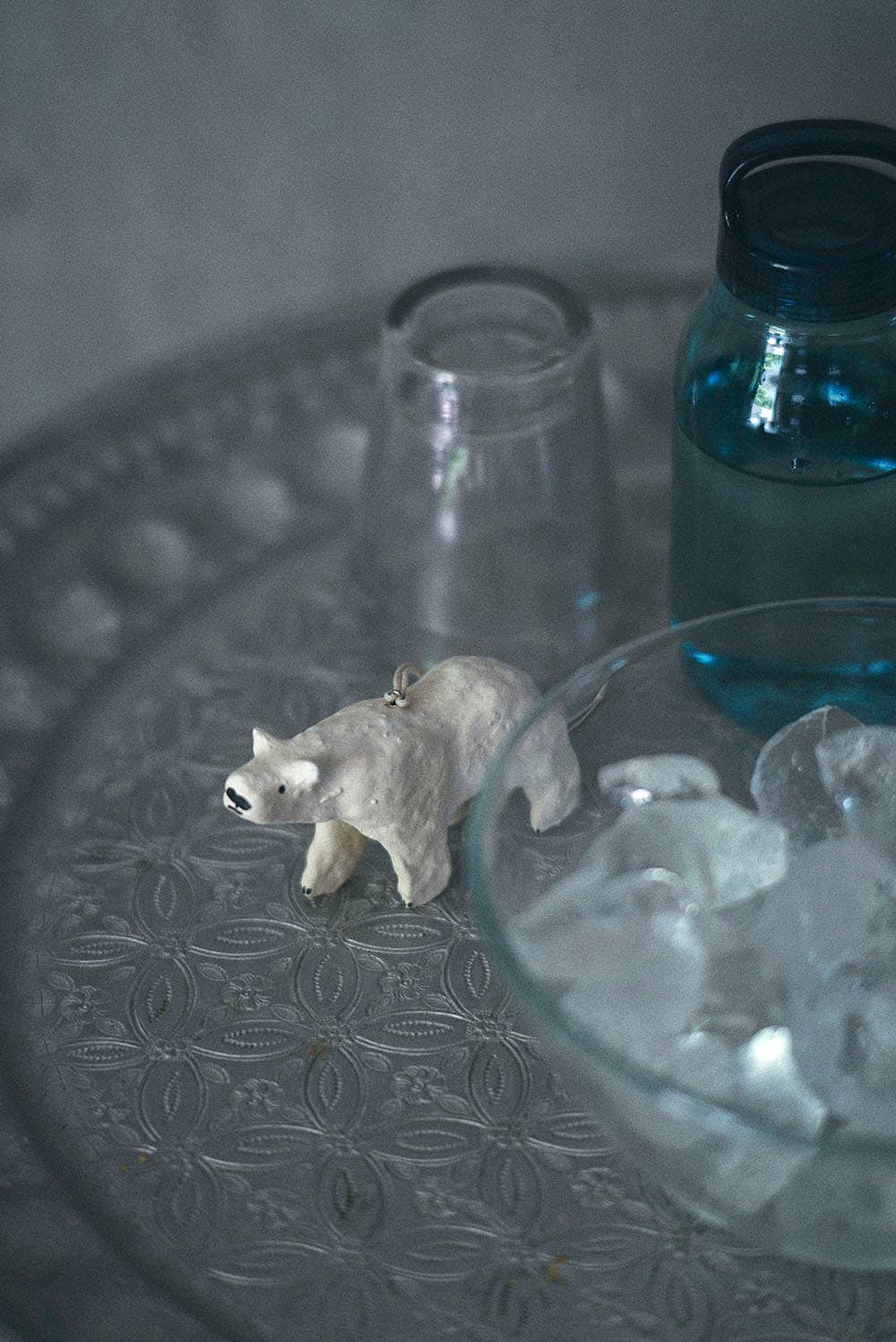 Polar Bear Ornament , Paper Mache