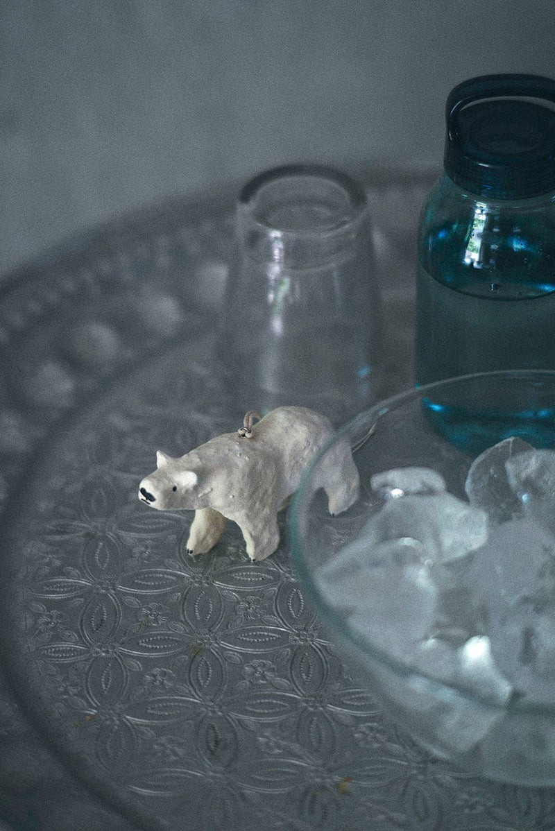 Polar Bear Ornament , Paper Mache