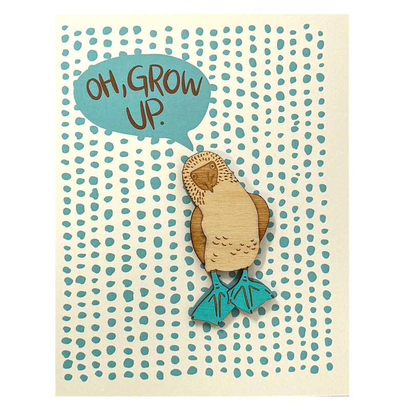 Pic of the &quo;Oh Grow Up - Blue Footed Booby Magnet w/Card&quo;