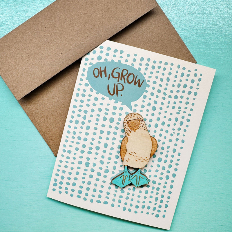Oh Grow Up - Blue Footed Booby Magnet w/Card