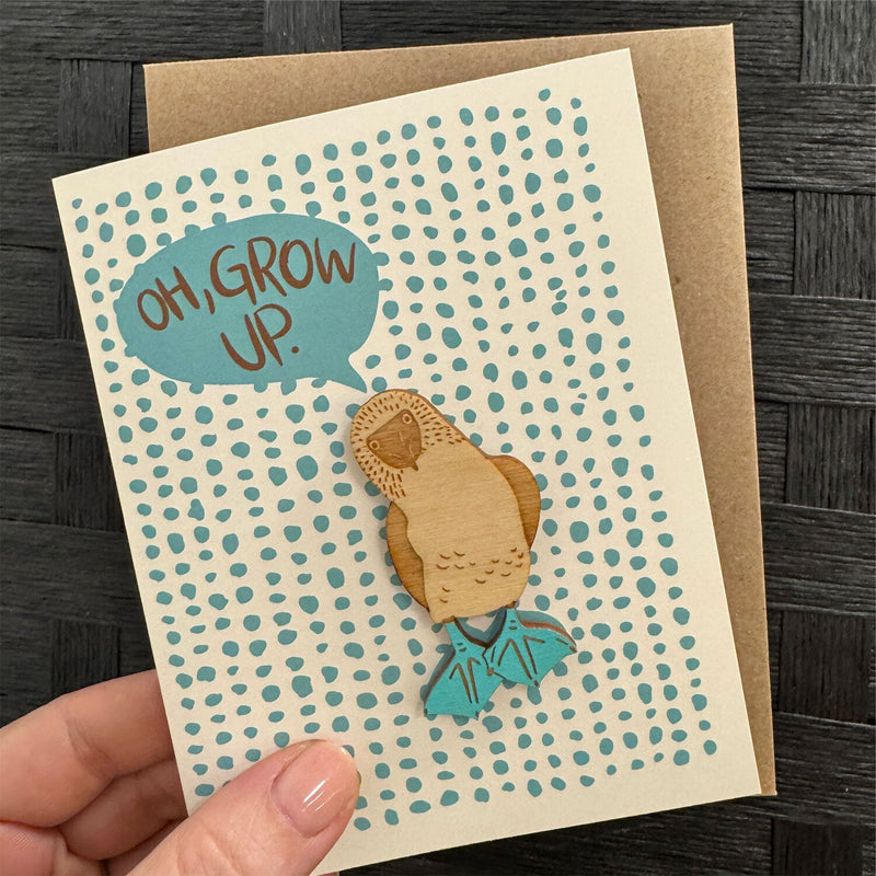 Oh Grow Up - Blue Footed Booby Magnet w/Card
