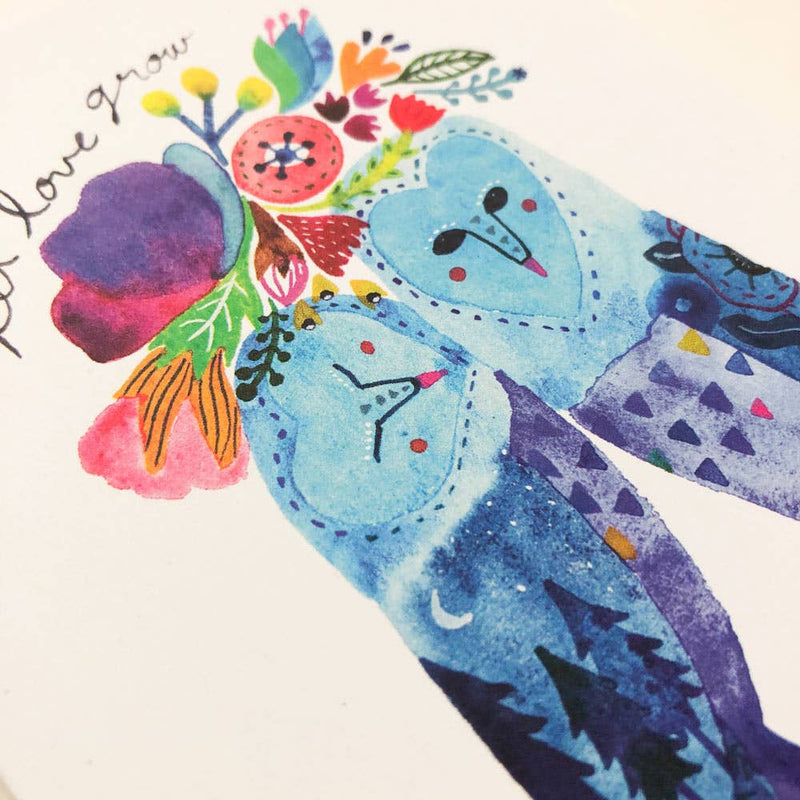 Barn Owl Let Love Grow Greeting Card