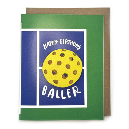 Pic of the Happy Birthday Baller - Pickleball Magnet w/Card""