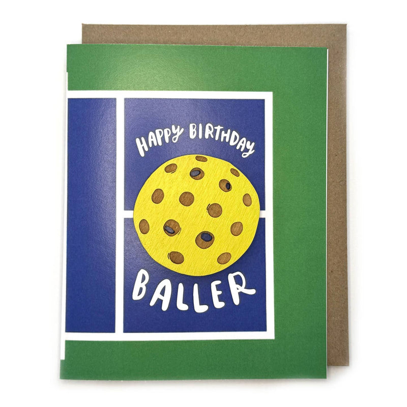 Pic of the Happy Birthday Baller - Pickleball Magnet w/Card""