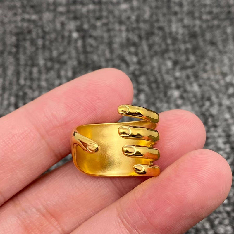 18K PLATE PALM RING