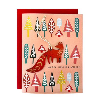 Pic of the &quo;Warm Holiday Wishes - Fox Ornament w/Card&quo;