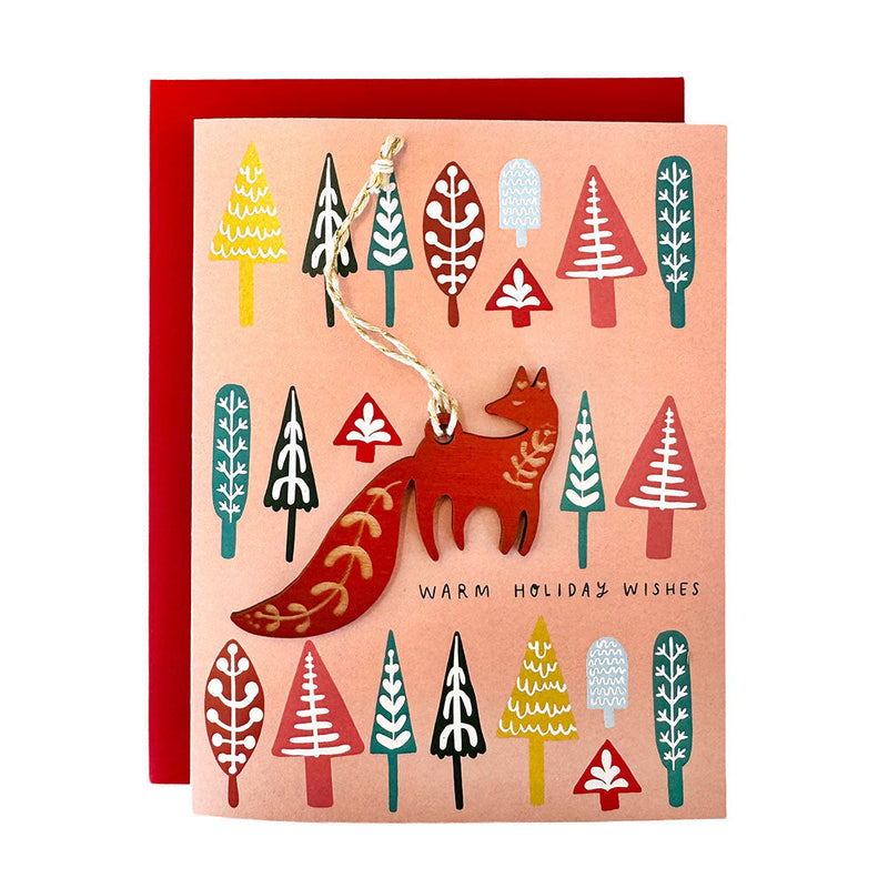Pic of the &quo;Warm Holiday Wishes - Fox Ornament w/Card&quo;