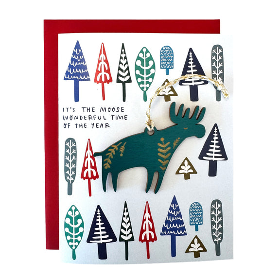 Pic of the &quo;Moose Wonderful Time of the Year - Moose Ornament w/Card&quo;