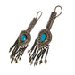 Turkmen Silver and Turquoise Fringe Earrings