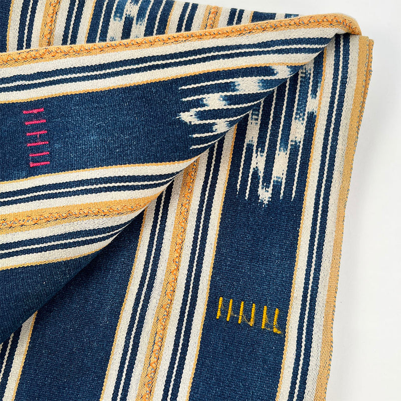 African Baule Cloth, Indigo + Gold