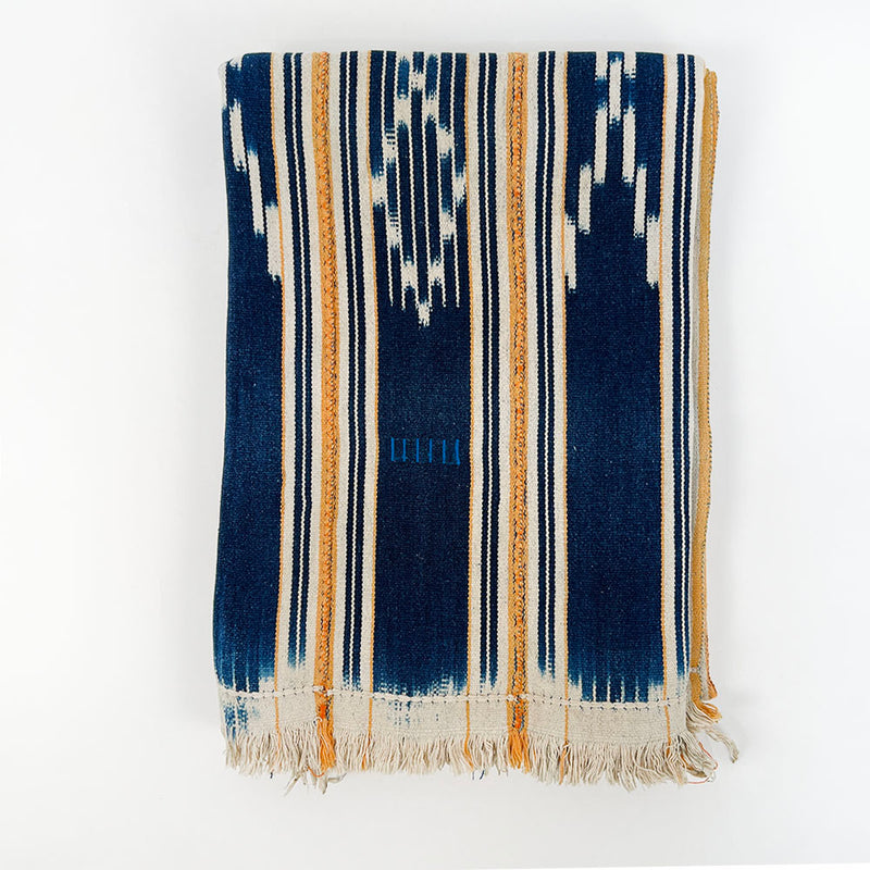 African Baule Cloth, Indigo + Gold