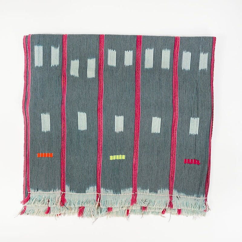 African Baule Cloth, Indigo + Pink
