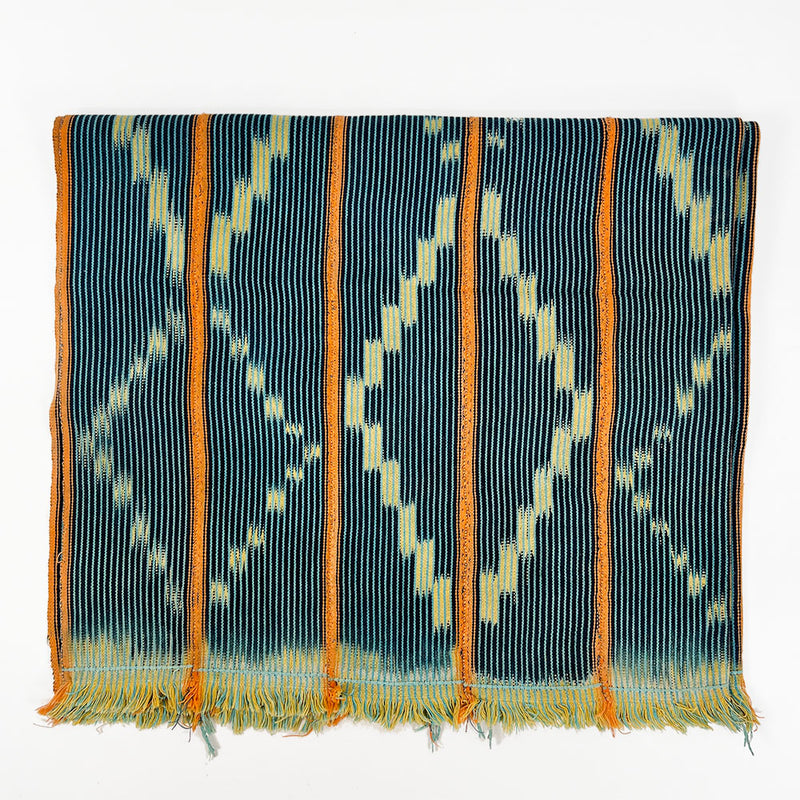 African Baule Cloth, Indigo + Orange