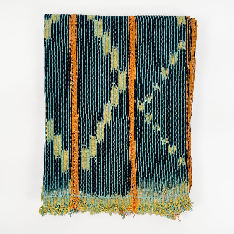 African Baule Cloth, Indigo + Orange