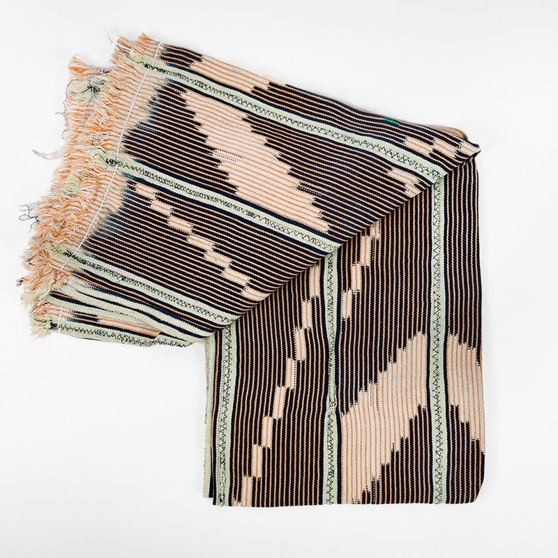 African Baule Cloth, Dusty Pink + Black