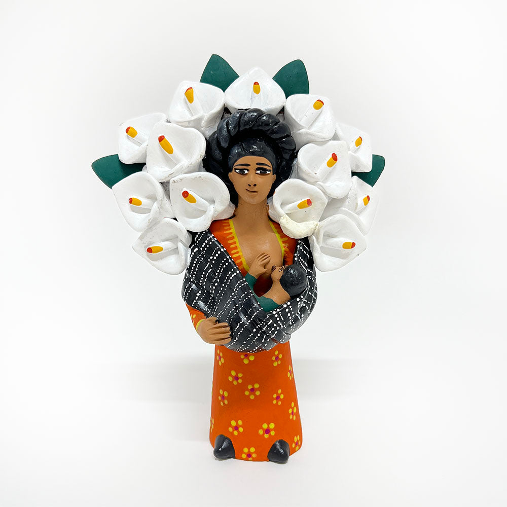 Mother Nursing Baby with Calla Lily Halo
