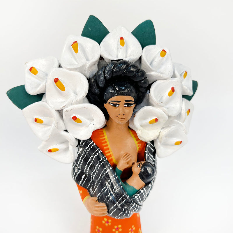 Mother Nursing Baby with Calla Lily Halo