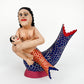 Oaxacan Carved Wood Mermaid & Child, Coindo Melchor Gomez