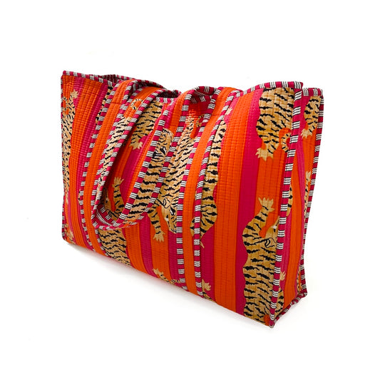 Quilted Cotton Tiger Tote