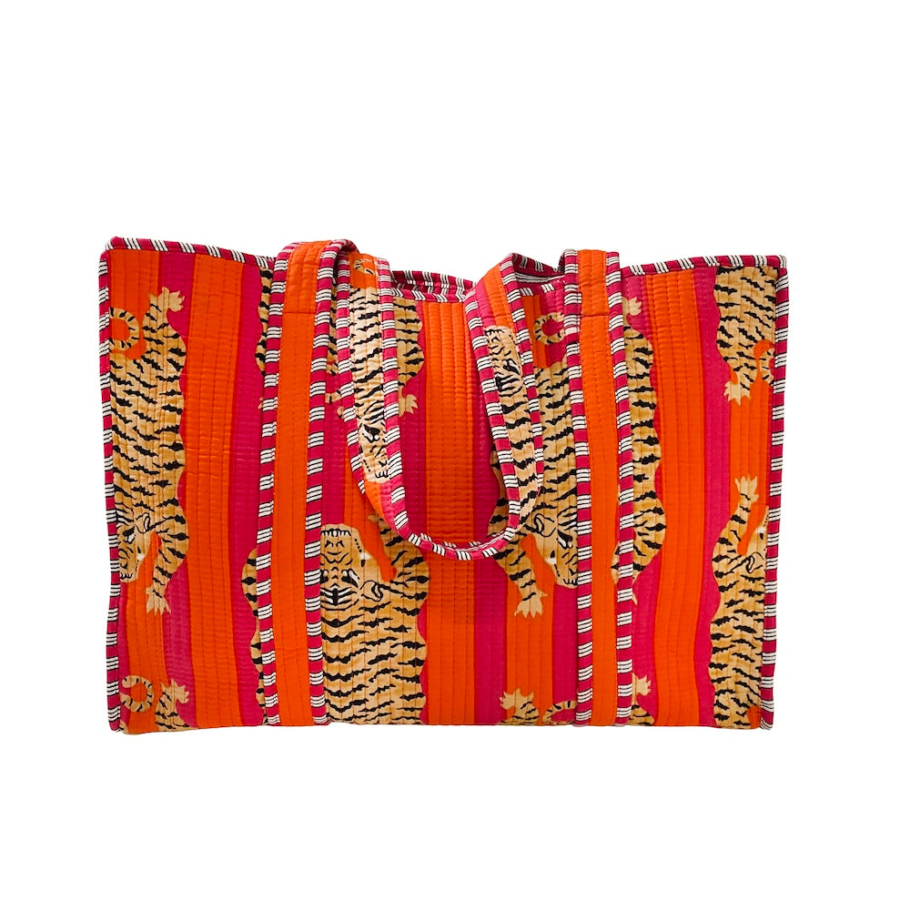 Quilted Cotton Tiger Tote