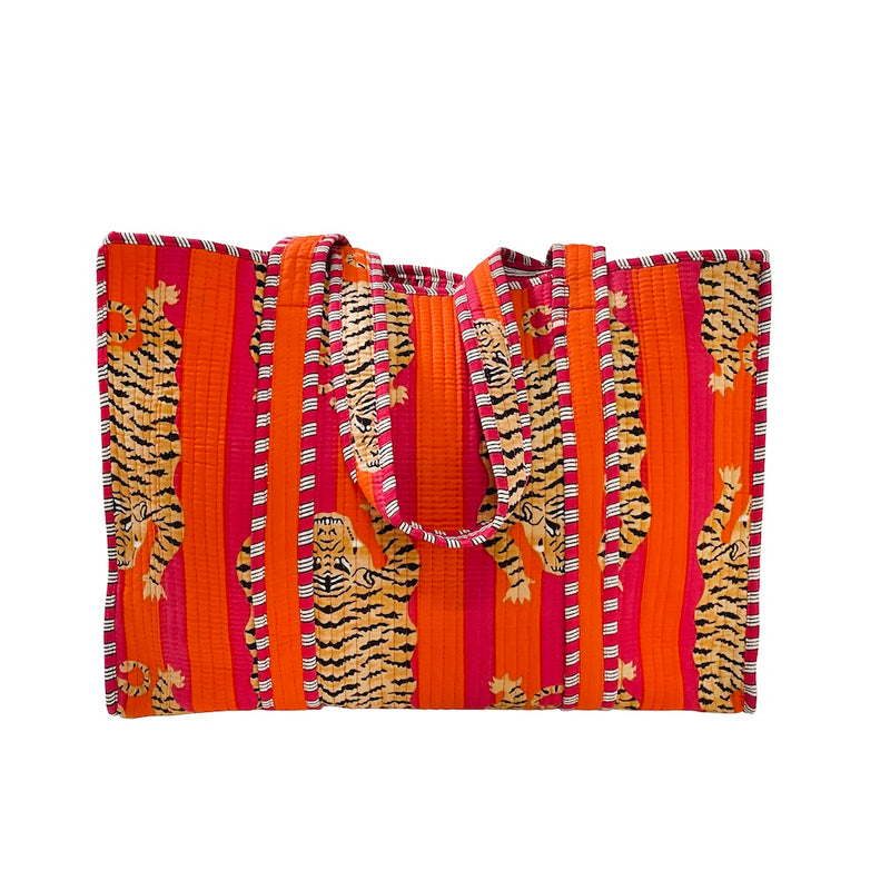 Quilted Cotton Tiger Tote