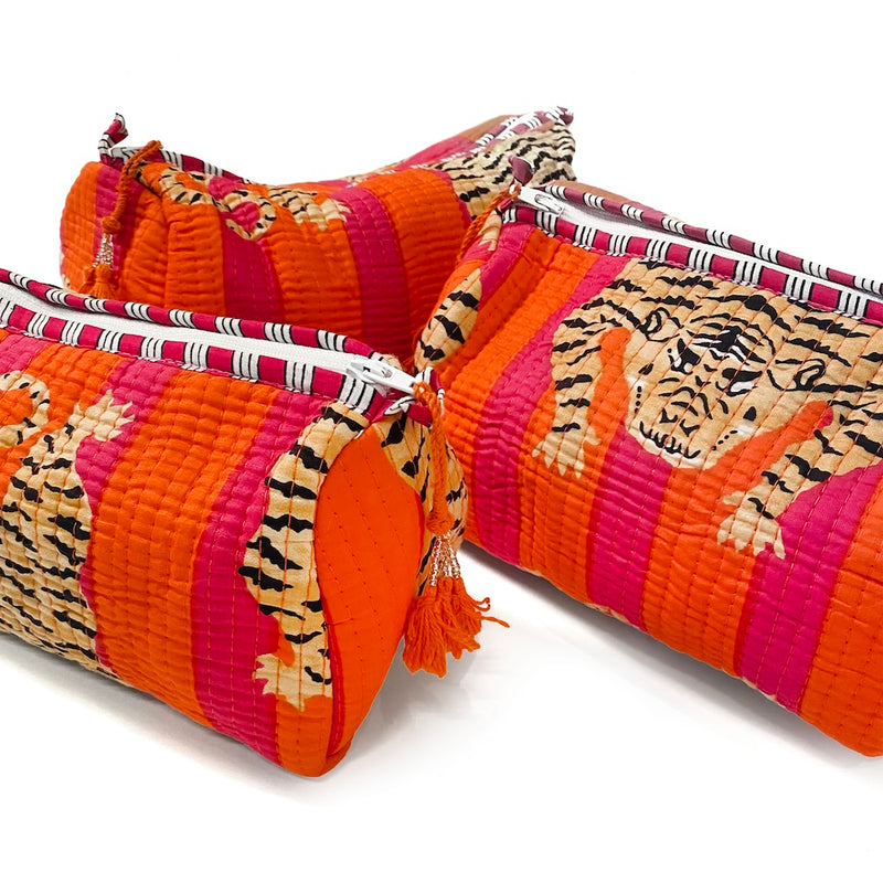 Quilted Pouch, Stripped Tiger