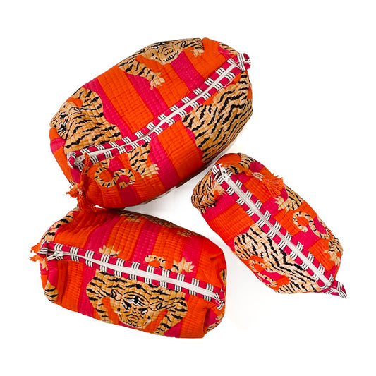 Quilted Pouch, Stripped Tiger