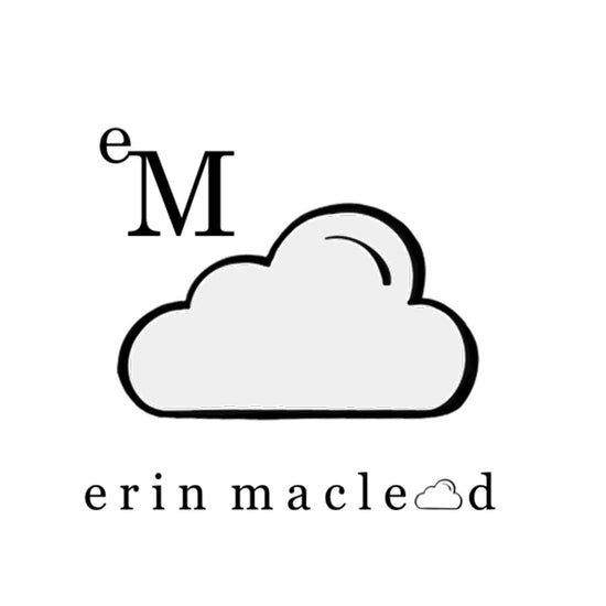 Logo with a cloud and monogram on a white background