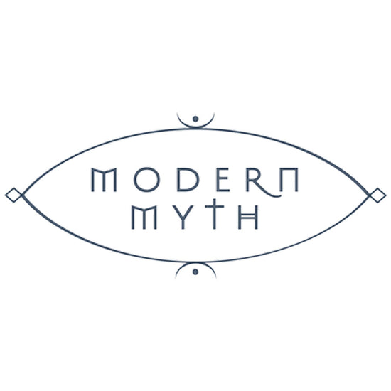 Logo with 'Modern Myth' text inside an oval frame.