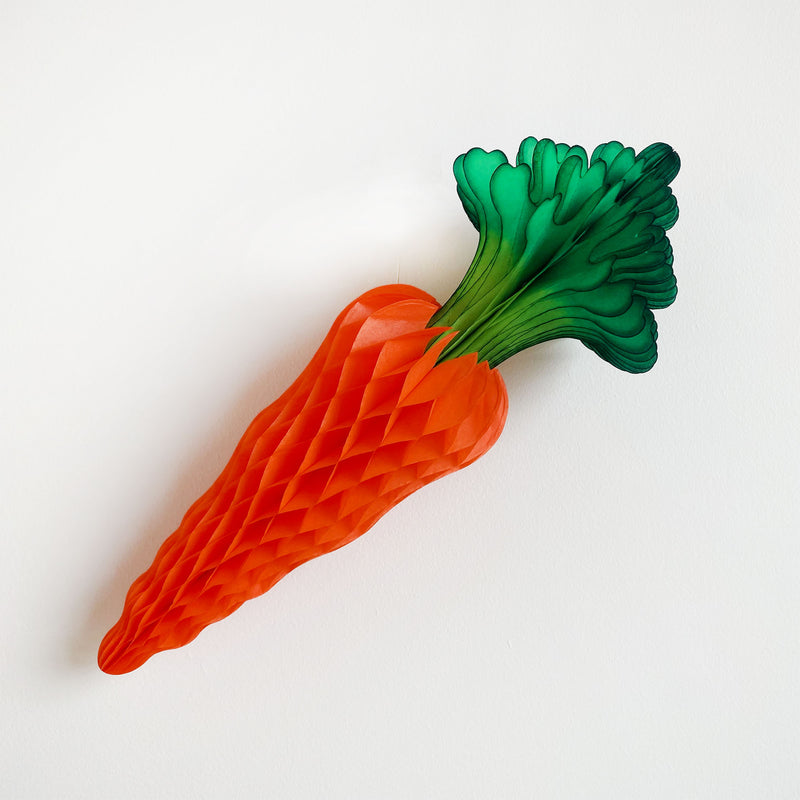 Tissue Honeycomb Carrot Decoration