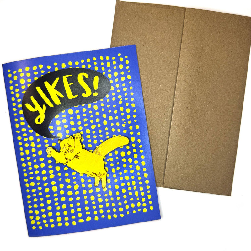 Yikes! - Orange Cat Magnet w/Card