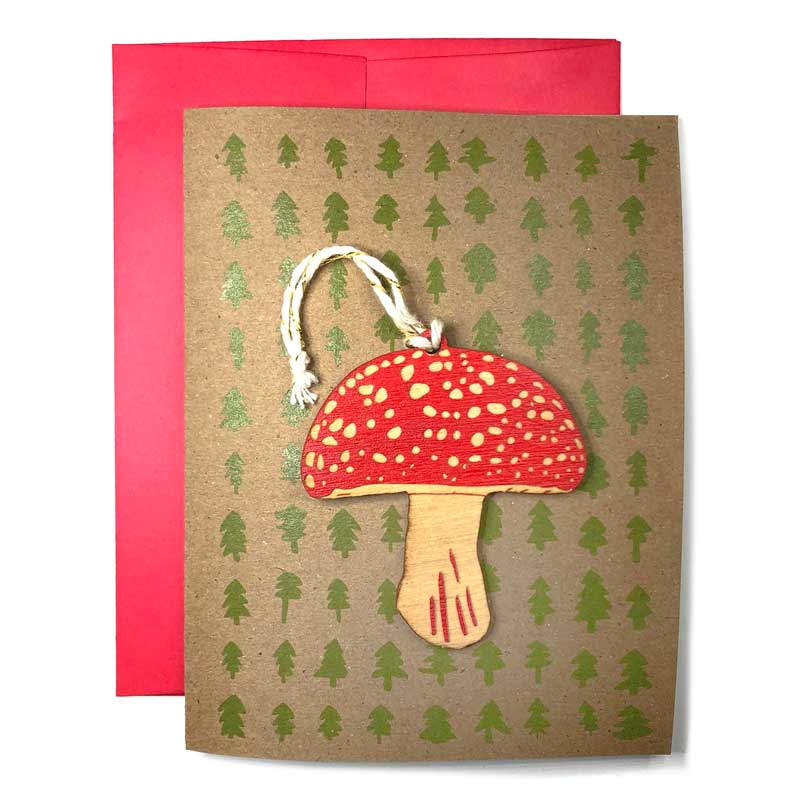 Pic of the Amanita Mushroom Ornament w/Card""