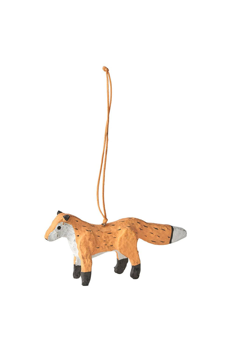 Fox Ornament, Paper Mache