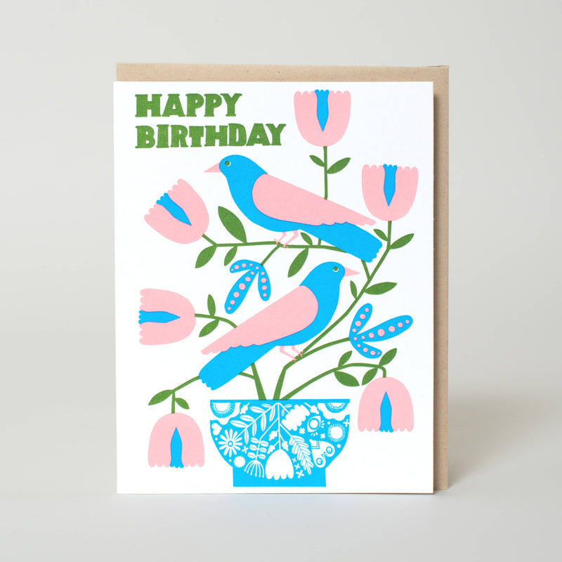 Nordic Birds Birthday Card by Lisa Congdon: Paper Tab