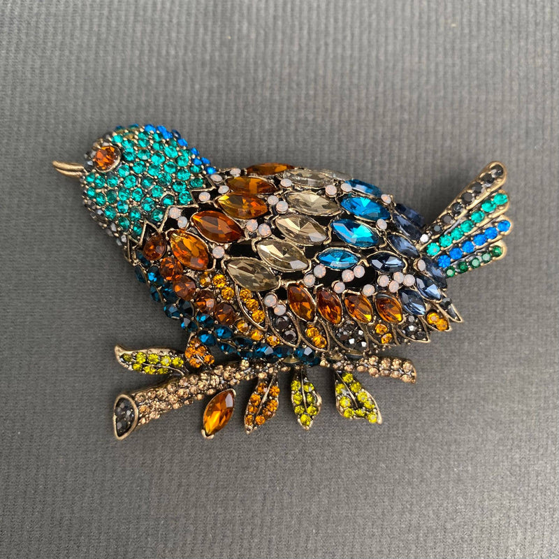 RHINESTONE BIRDS ON BRANCH