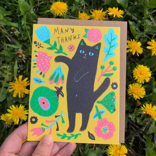 Kitty Many Thanks Greeting Card