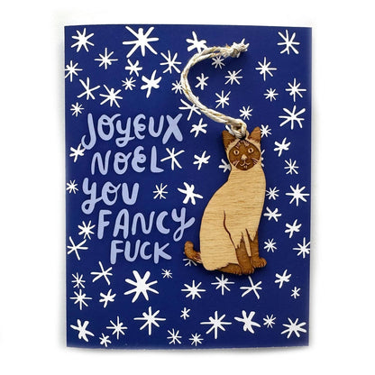 Pic of the Joyeux Noel - Cat Ornament w/Card""