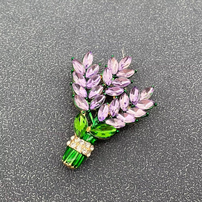 RHINESTONE LAVENDER FLOWER