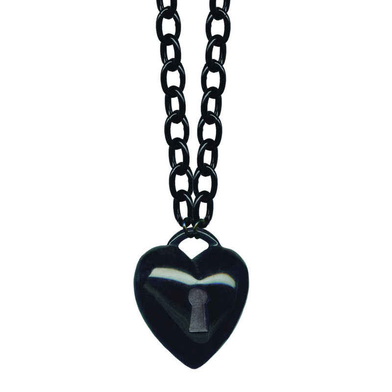 Padlock Heart Retrolite Necklace: Red