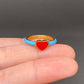 18K Gold Plated RED HEART RING