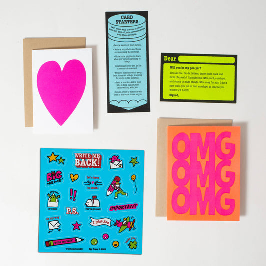 OMG + Heart Letter Writing Write Me Back Pen Pal Kit