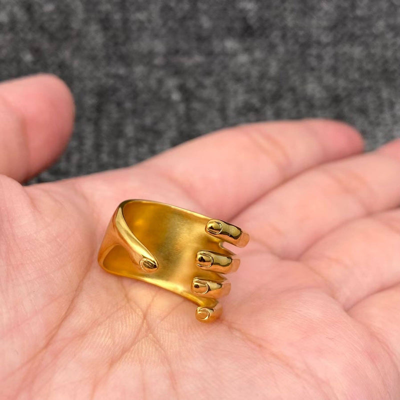 18K PLATE PALM RING