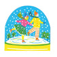 Ice Skaters Snow Globe Card