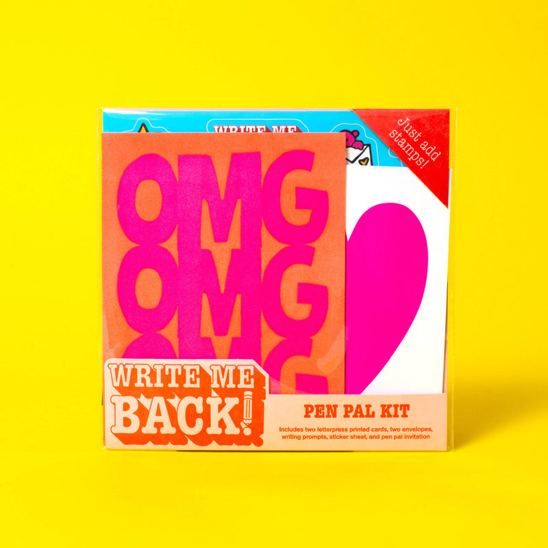 OMG + Heart Letter Writing Write Me Back Pen Pal Kit