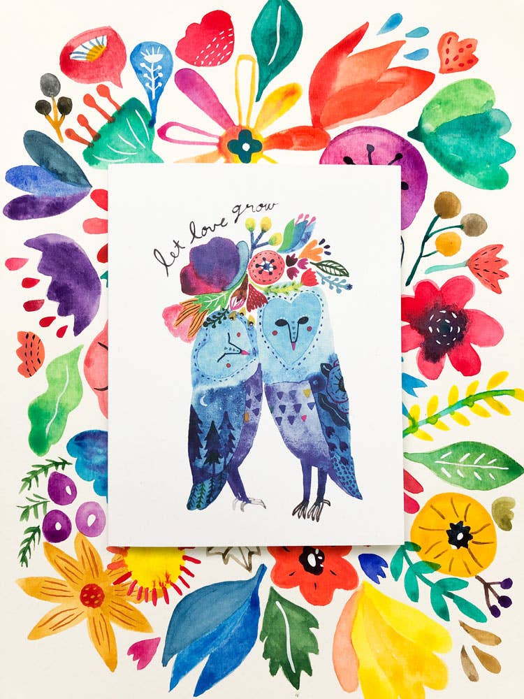 Barn Owl Let Love Grow Greeting Card